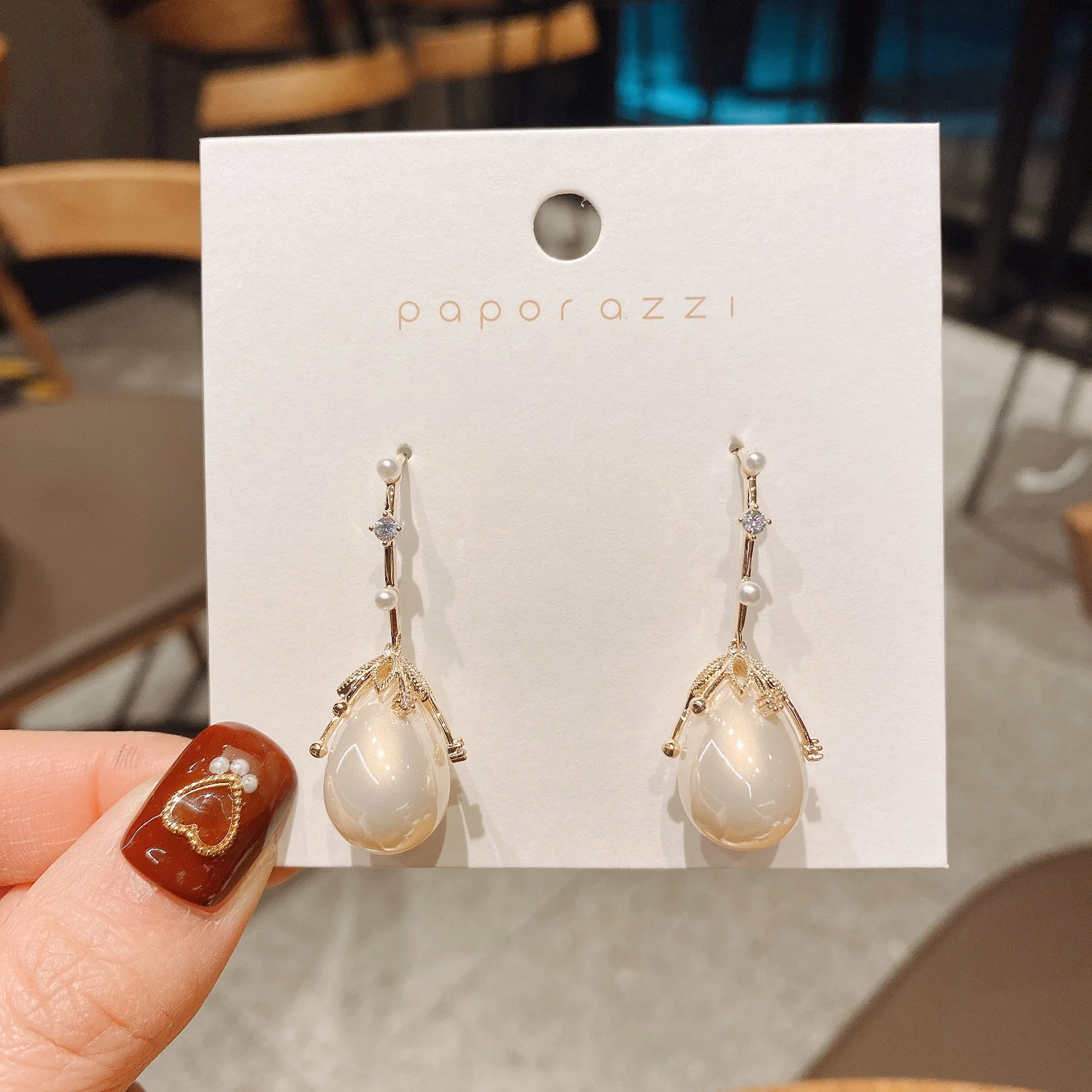 

Statement Earring Inlaid with Cubic Zircon Earrings Waterdrop Pearl Drop Dangle for Women Jewelry