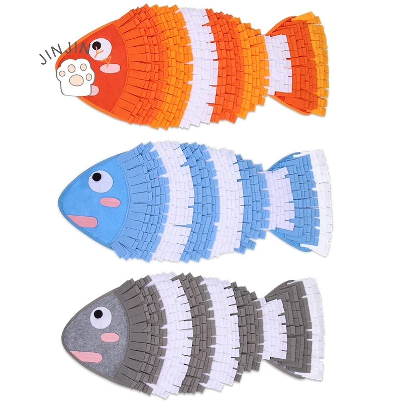 

1pc Dog Snuffle Mat Pet Slow Food Puzzle Toys Fish Shape Puppy Training Games Interactive Toy For Small Medium Large Dogs