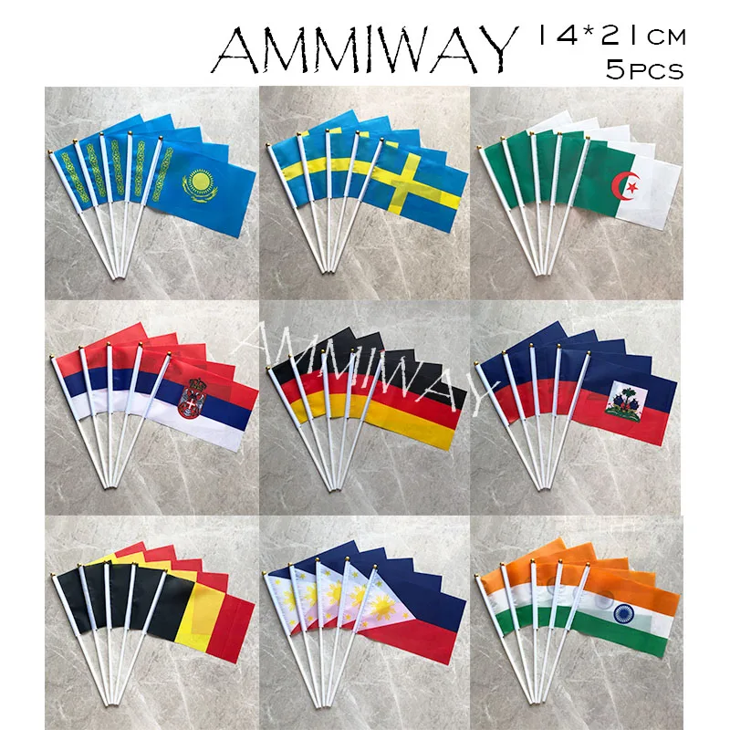 AMMIWAY 14х21 см 5 шт. малая рука флаги из Швеции Германии Австралии Бразилии