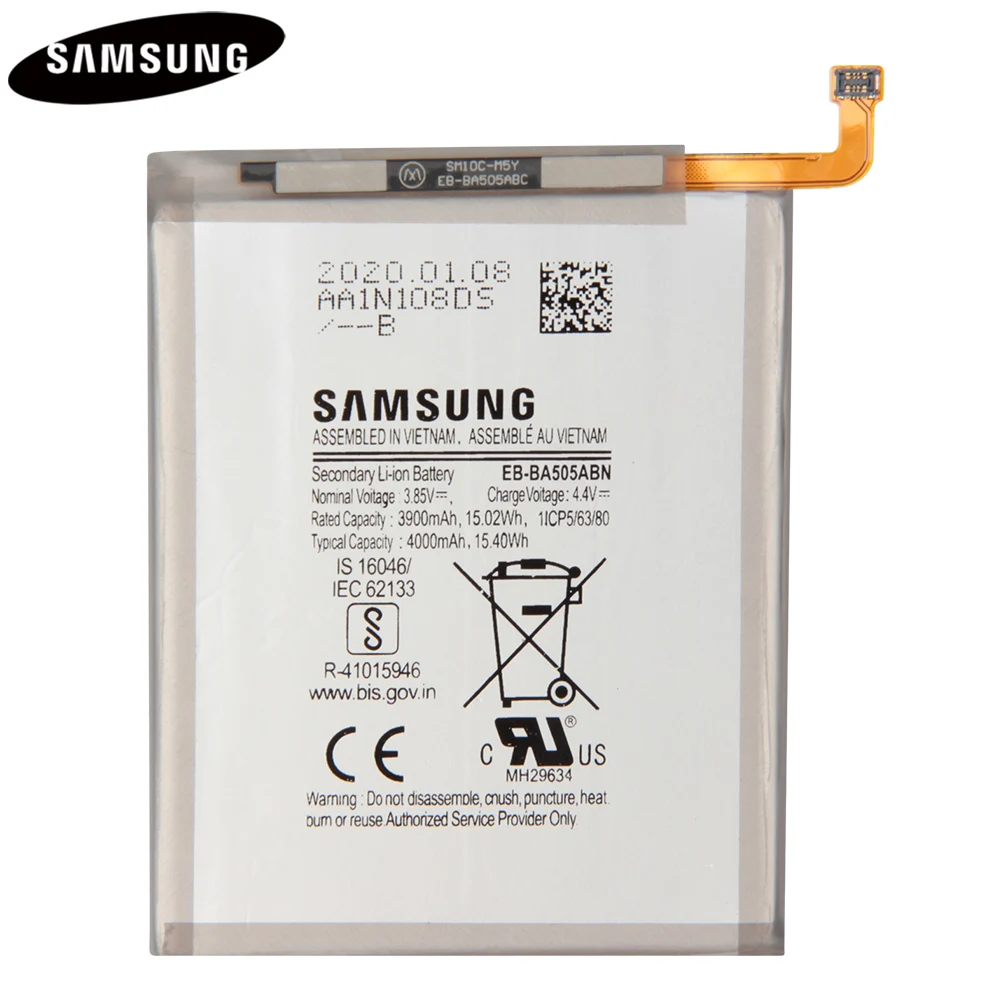 Натуральная кожа телефон батарея EB BA505ABU BA505ABN для SAMSUNG Galaxy A20 SM A205FN A202F A50 A505F A30S A30 4000
