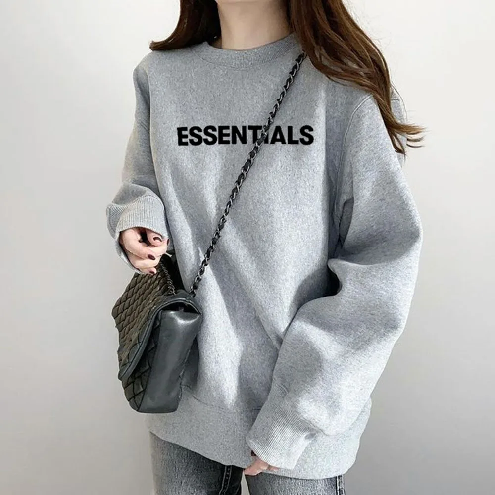 Осенняя одежда Корейская Женская толстовка свободные простые толстовки с