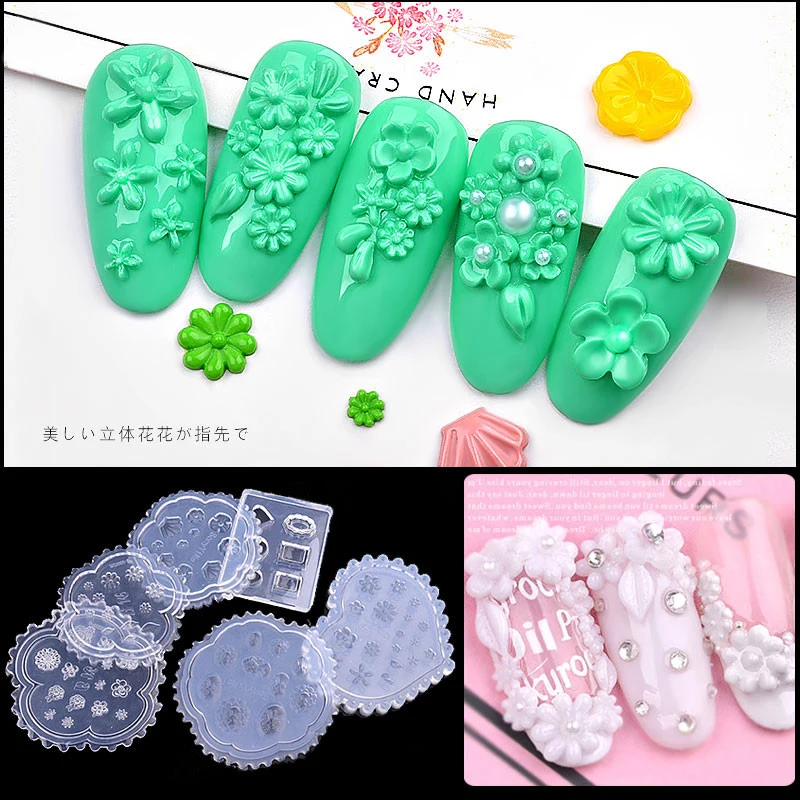 

1 pcs 3D Silicone Mold Nail Stamping Nails Carving Stamping Mold Nail Art Template DIY Polish Soft Silicon Gel Durable Decor