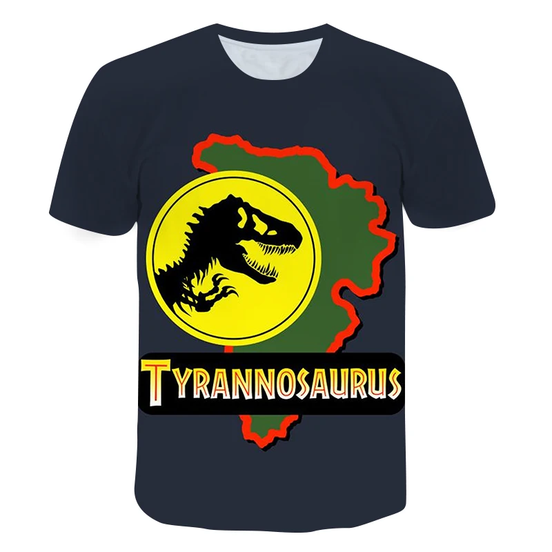 

2021 Jurassic World Tyrannosaurus Cool Dinosaur Head 3D Print T shirt Men/Women Hiphop Tee Tshirt Boy color Clothes Drop ship