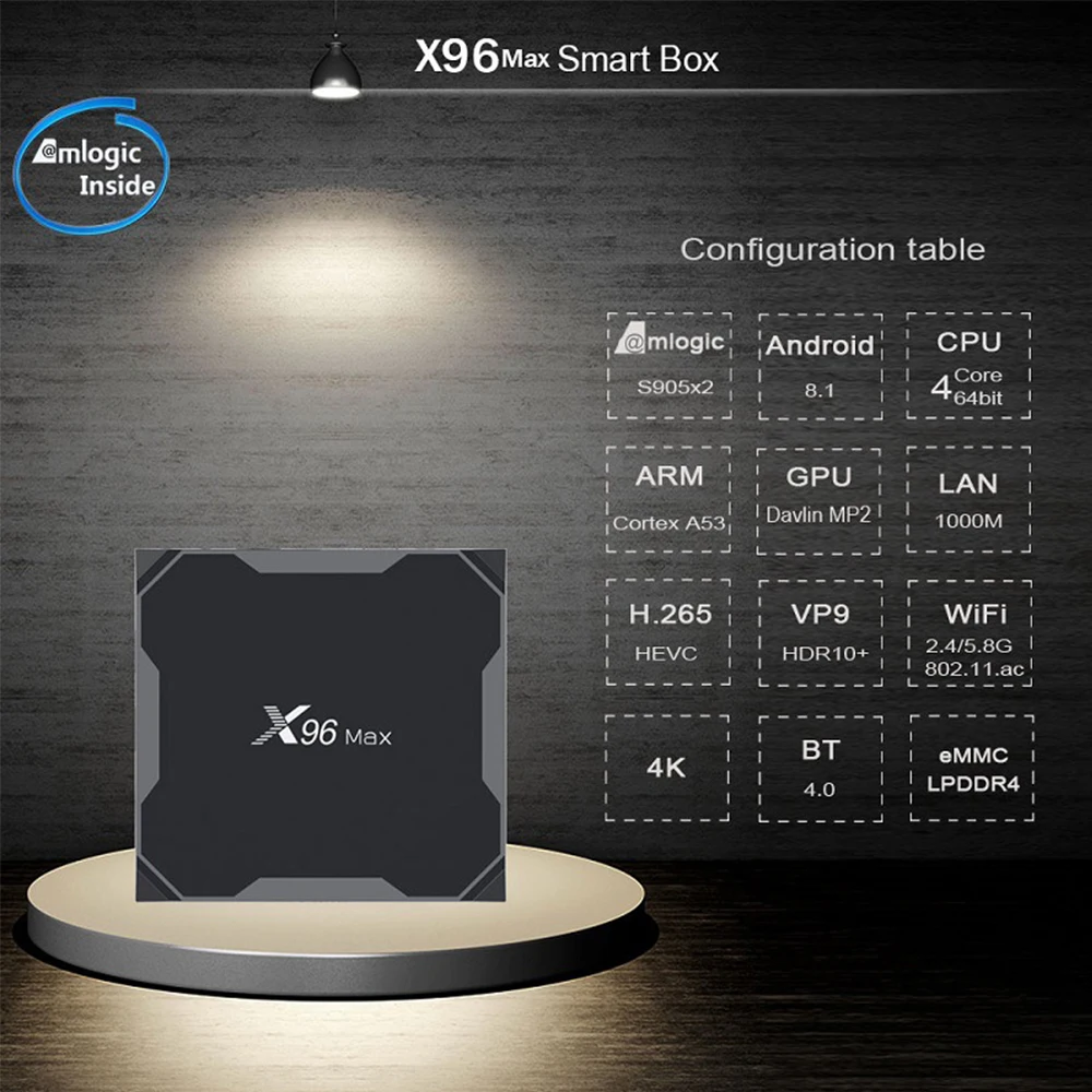 Android 9 0 ТВ приставка X96 Max Amlogic S905X2 Smart 4K сетевая медиаплеер 4 Гб ОЗУ 64 ПЗУ X96Max сетевой