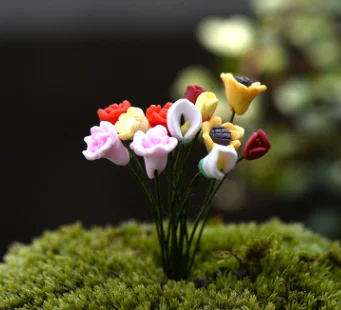 Искусственные цветы зеленые для помещений искусственные тюльпаны рабочего