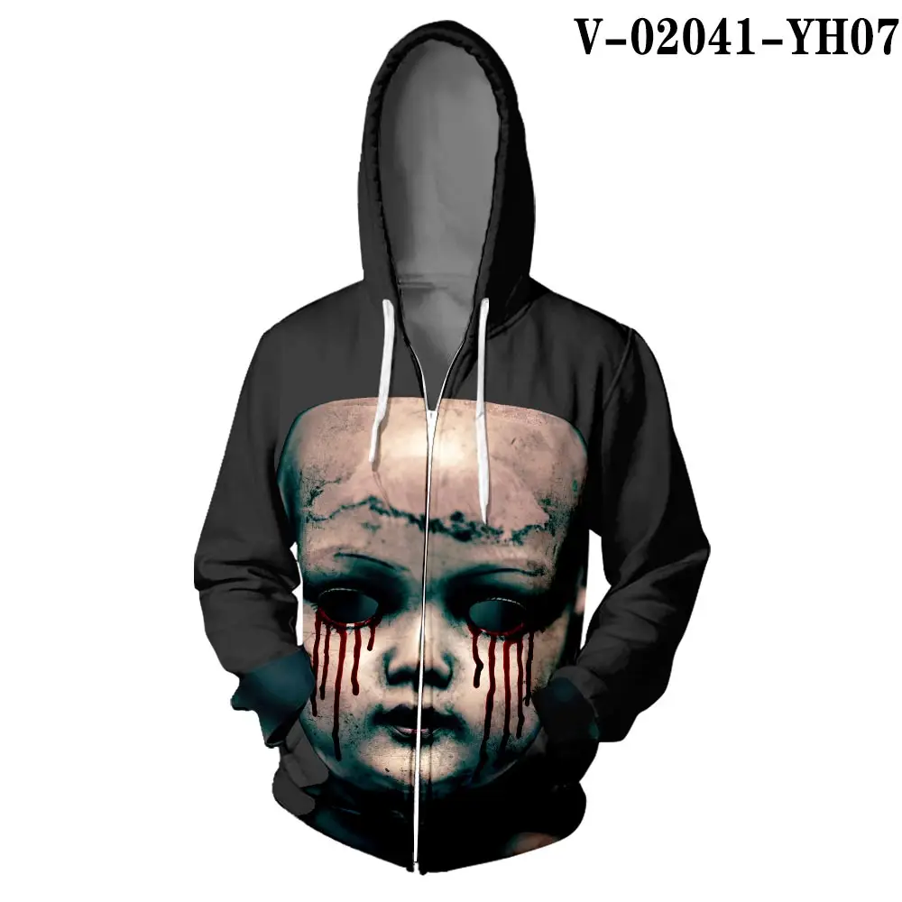V02041 WAMNI/толстовка на молнии с капюшоном в стиле хип-хоп для косплея; толстовка на молнии с объемной молнией для Хэллоуина; классные аксессуары для косплея в стиле колледжа - Цвет: V02041