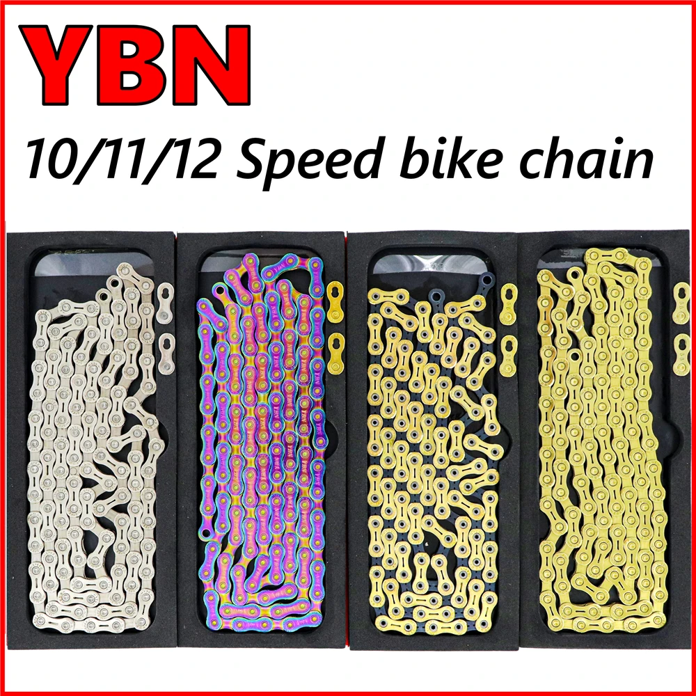 

YBN 10/11/12 Speed Bicycle Chain SLA H11-TIG Gold Titanium coating MTB Road Bike Colorful Chain for SRAM/Campanolo System