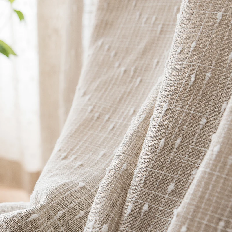 Японский Стиль плотная Конопляный занавес для Гостиная полотно вуаль Кухня окна
