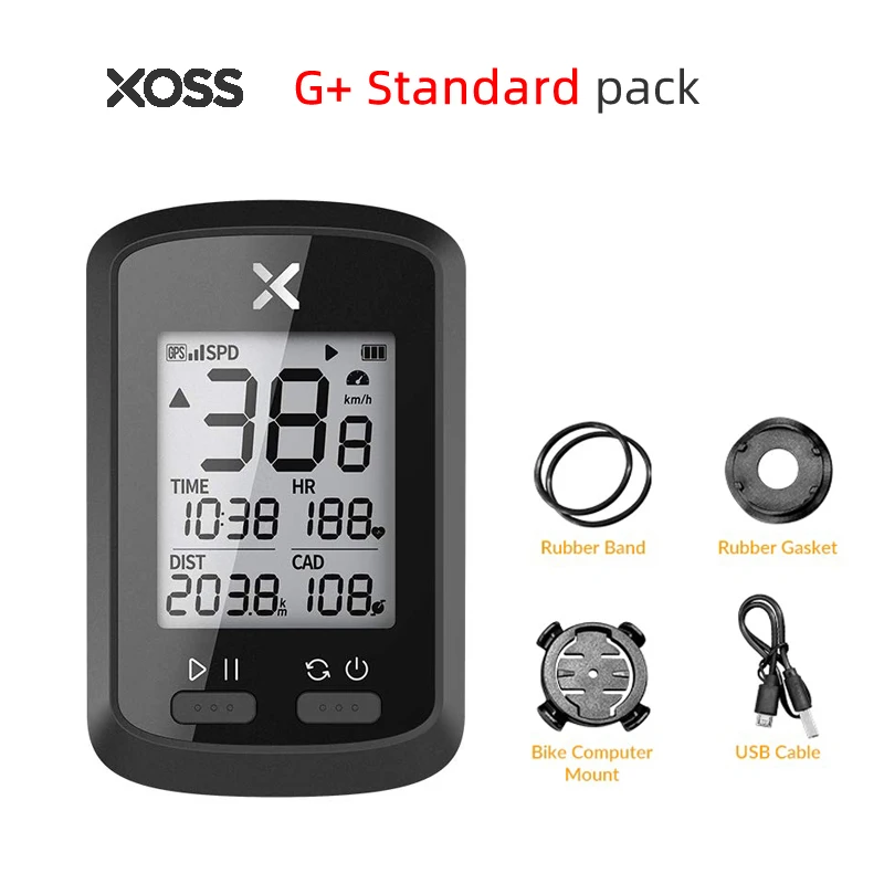 Standard Xoss велосипедный компьютер G+ беспроводной Gps Спидометр Водонепроницаемый дорожный велосипед Mtb велосипедный Bluetooth Ant+ с каденцией велосипедные компьютеры - Цвет: Standard
