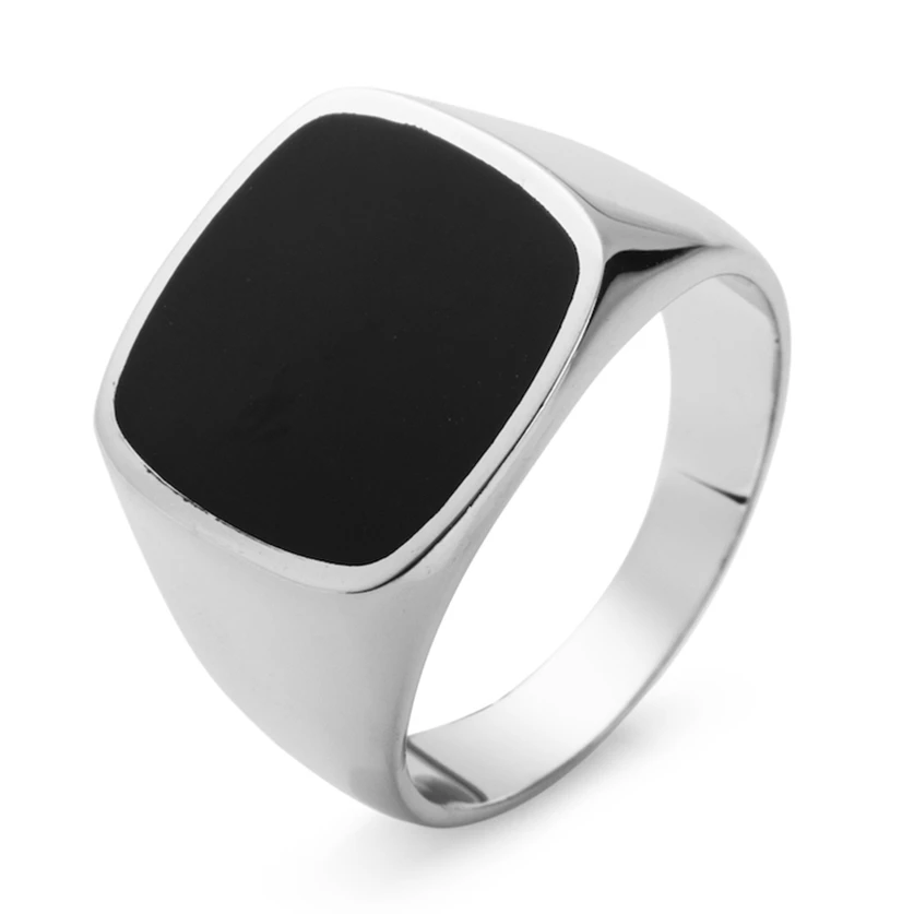 

Eulonvan Luxury Charms engagement Wedding 925 sterling Silver Rings Jewelry & Accessories for men Black Resin S-3816 size 6 - 13