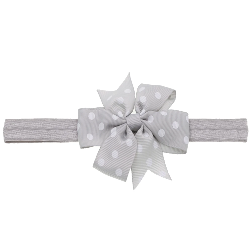 Детская повязка на голову в горошек с бантом для девочек эластичная волосы