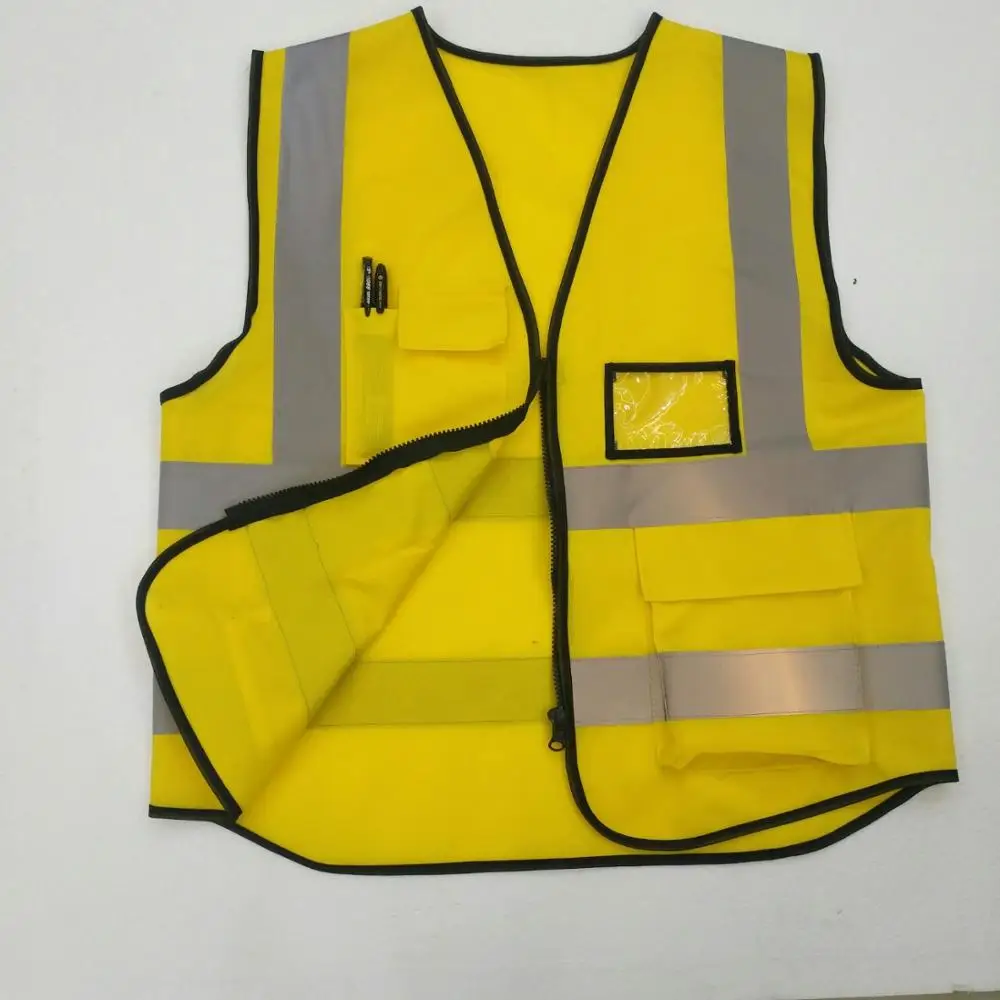 yellow HI VIS жилет руководителя высокая видимость работы светоотражающий безопасности одежда топы оранжевый желтый синий красный - Цвет: yellow