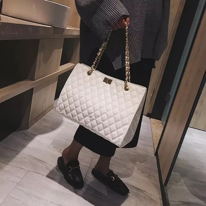 

Fashion New Diamond Lattice Shoulder Bags For Women 2021 Classic Totes Bag Female Chain Strap Handbag Solid Bolso Weekend bags