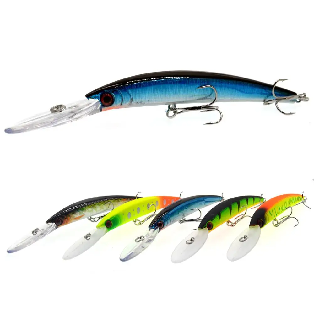 

5 шт. рыболовная рыба большая блесна кренкбейт крюк пластиковые приманки 16 г/15 см