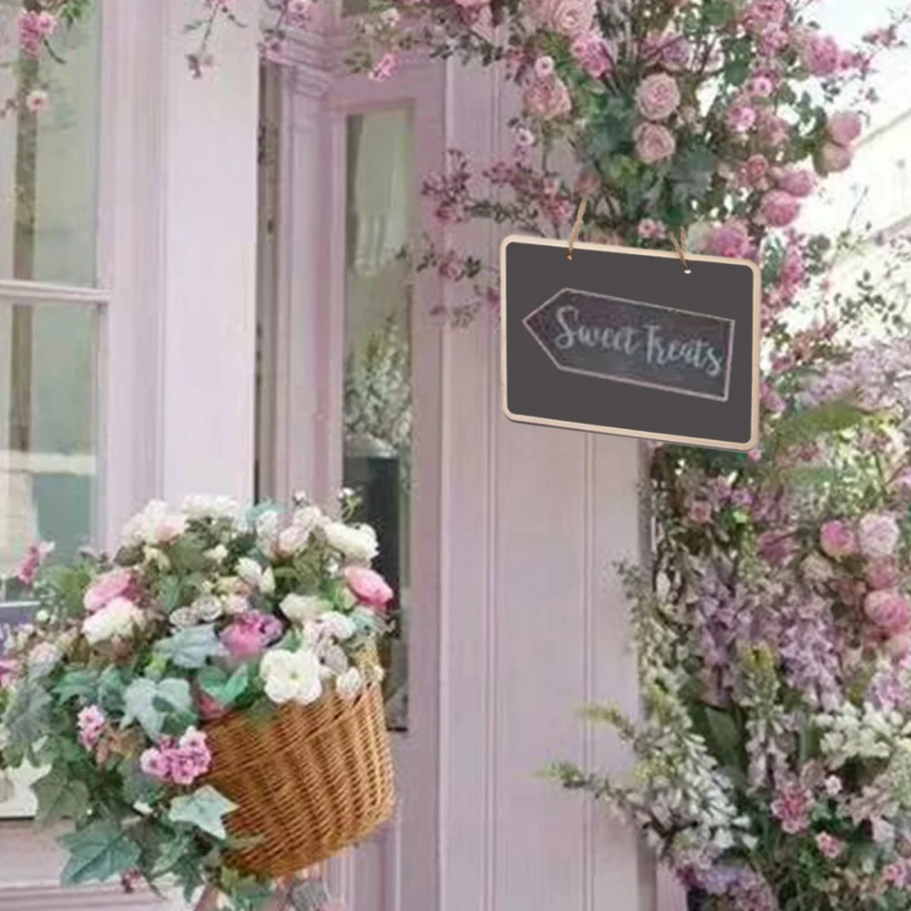 

4 PCS Mini Chalkboards Rectangular Hanging Blackboard Double Sided Chalkboard Wedding Party Table Number Place Tag Message Board