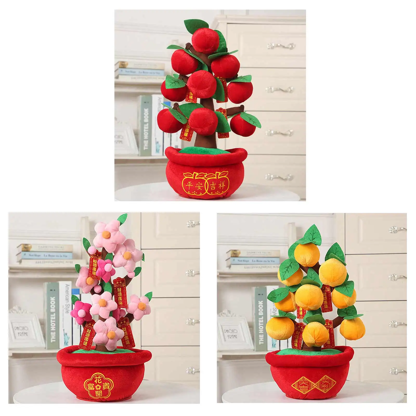 Simulaci&oacute;n de terciopelo Artificial, naranja, fruta, melocot&oacute;n, flor, decoraci&oacute;n del A&ntilde;o Nuevo Chino, Festival de Primavera, adorno para el hogar, 35x17cm-2