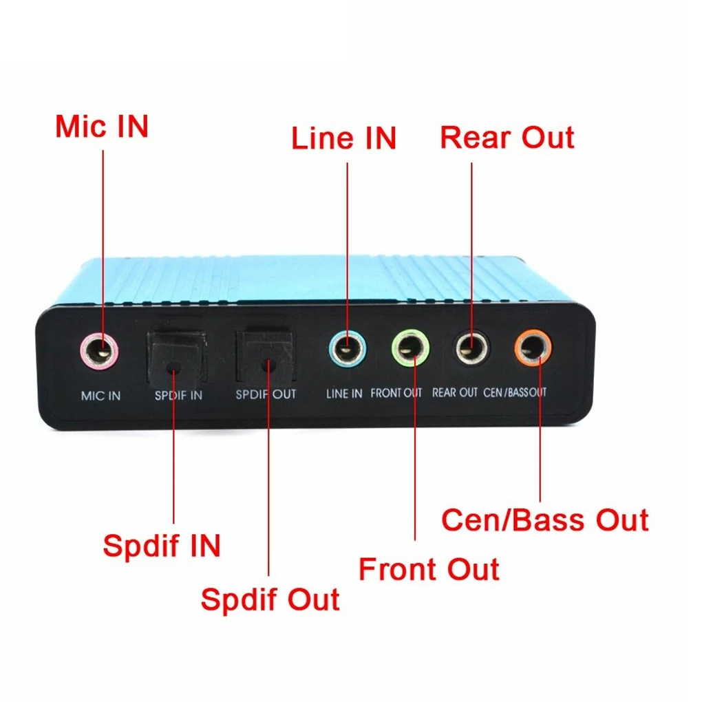 

USB 6 Channel 5.1 / 7.1 Surround External Sound Card PC Laptop Desktop Tablet Audio Optical Adapter Card Recording K song