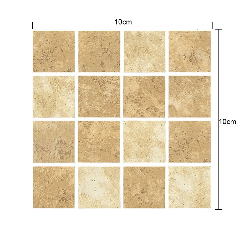

MSC006 10pcs*10cm*10cm 3D mosaic creative tile stickers for home decoration DIY waterproof wall stickers and floor stickers