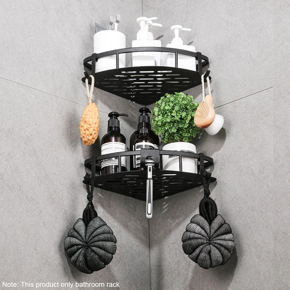 

Экономия места в отеле, плавающая полка, стойка для ванной комнаты, двухслойная, легкая установка, корзина, Угловое хранилище, настенное кре...