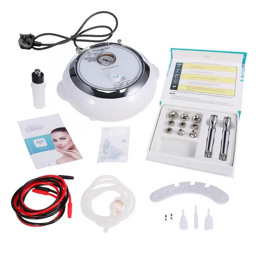 

Уход за лицом 3 в 1, вакуумная дермабразия, Микродермабразия, омоложение кожи, косметический аппарат для лица, британская вилка, удаление пят...