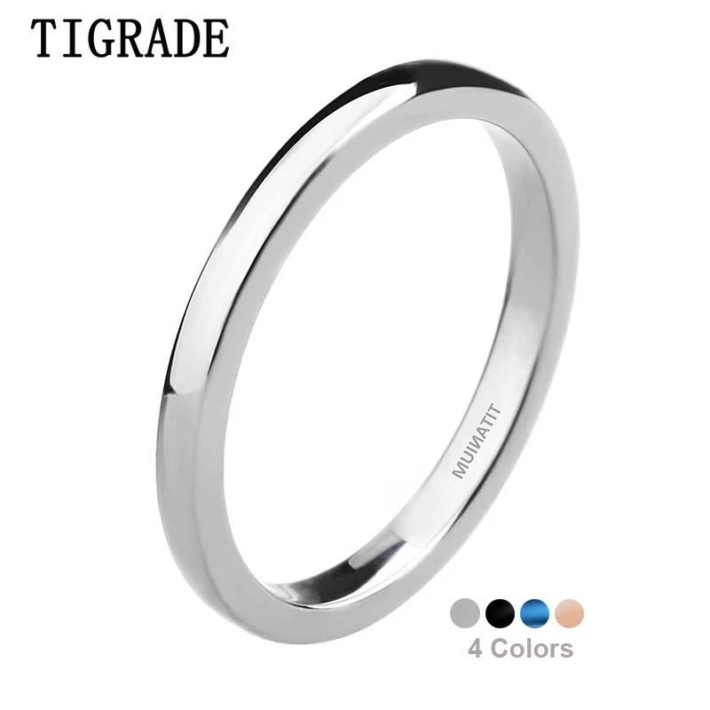 Обручальные кольца Tigrade из титана для мужчин и женщин тонкое кольцо с