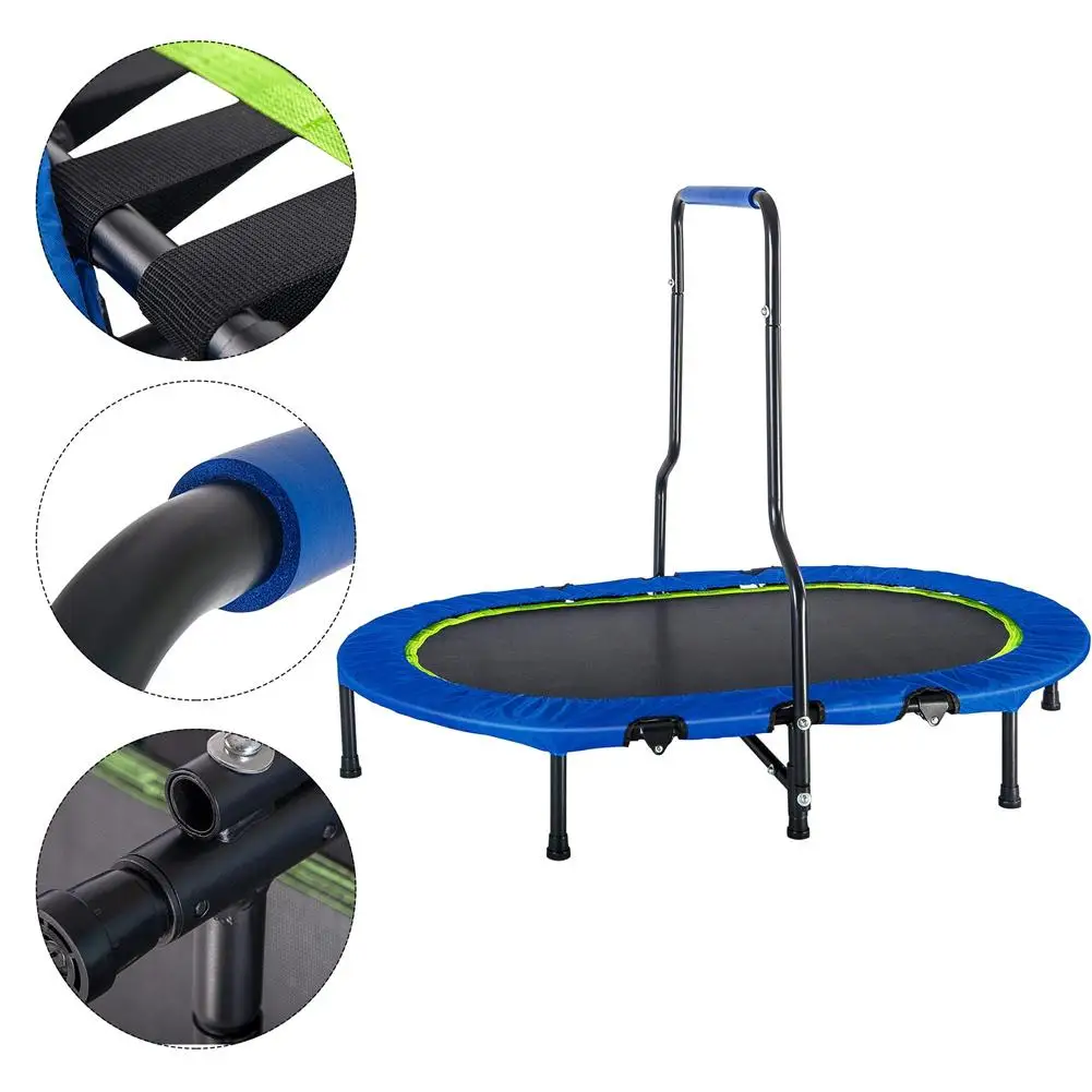 

Indoor Outdoor Parent-child double trampoline, with armrests and safety cover, mini children's trampoline no spring bouncer