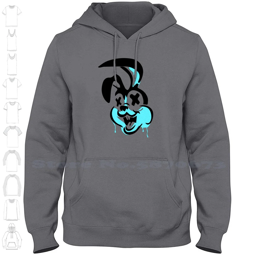 Кролик в стиле панк-рок. Уличная спортивная толстовка с капюшоном панк мода Nofx