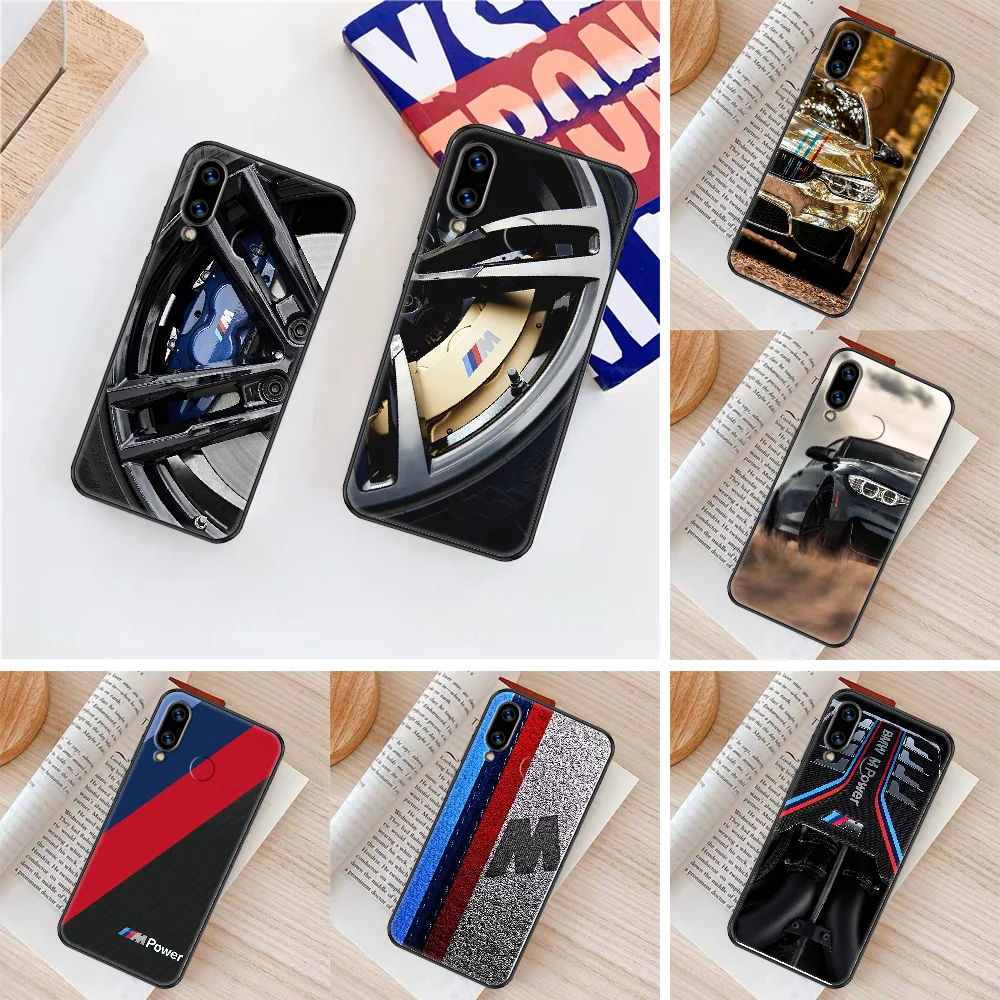 

BMW M Car Phone case For Huawei Honor 6 7 8 9 10 10i 20 A C X Lite Pro Play black trend bumper painting cell cover silicone