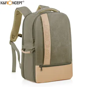 kf concept camera backpack stylish canvas photography bag with rain cover for dslr camera 14 inch laptop tripod lenses free global shipping