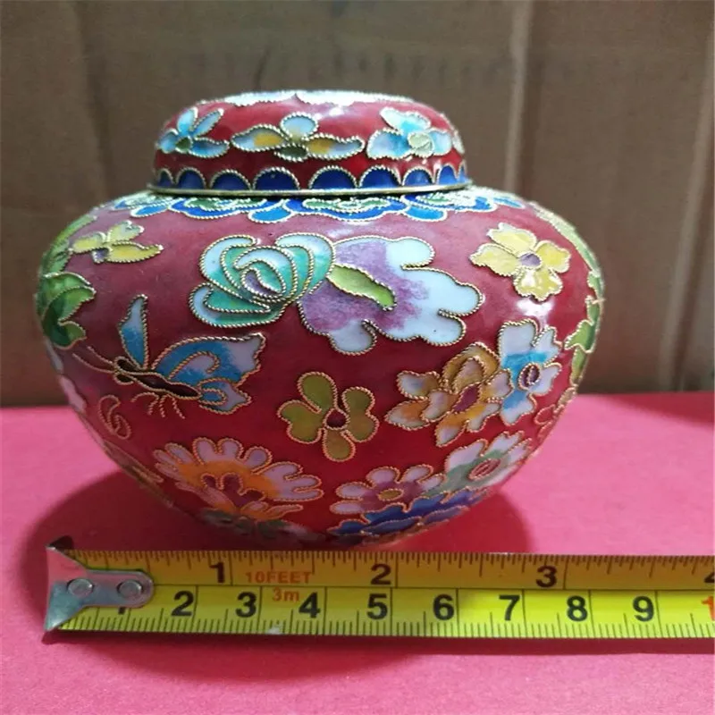 Ремесла old Beijing перегородчатое ремесло емкость для хранения чая из чистого арбуза