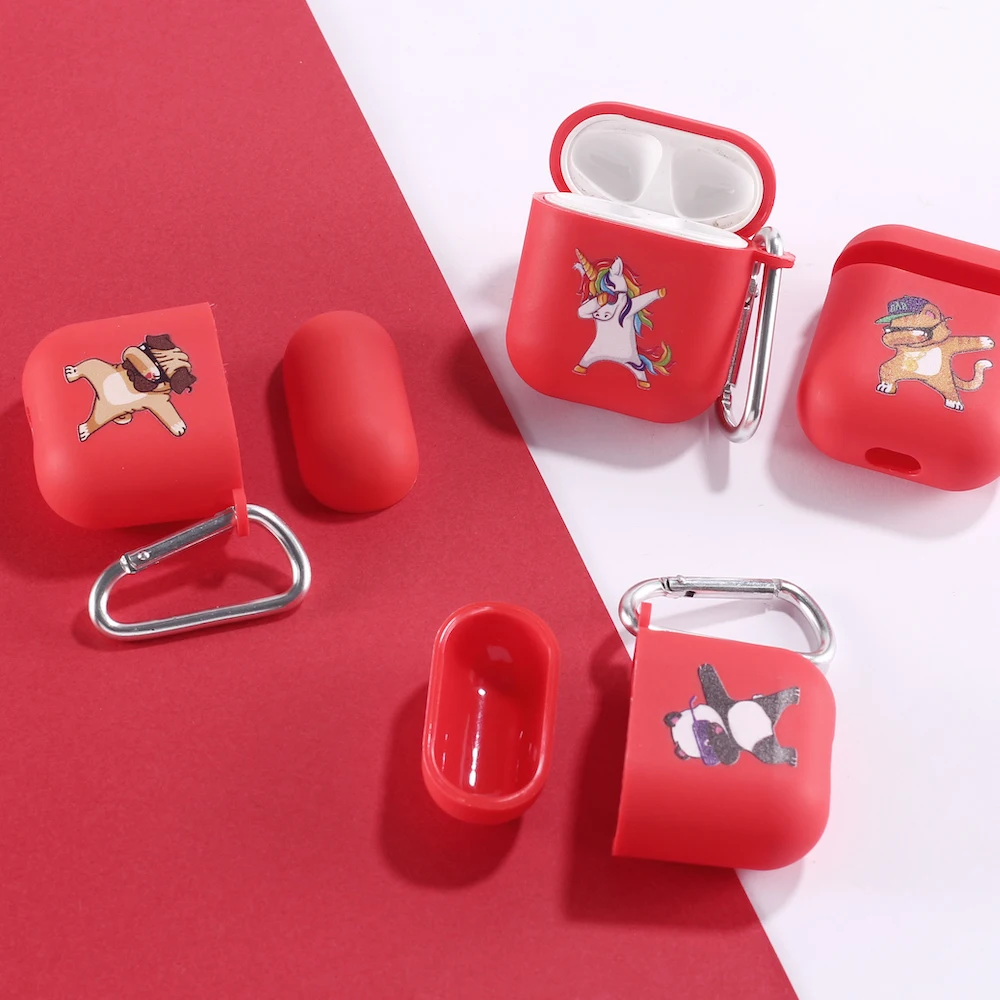 

Cartoon Dance Memes Earphone Case For Apple iPhone Charging Box For AirPods Pro Soft Candy Color Carabiner Cover Accessories