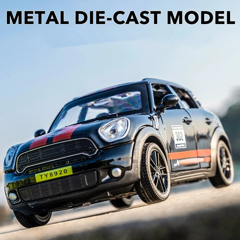

1:32 BMW MINI Coopers Alloy Car Model Diecast & Toy Vehicles Metal Car Model Simulation Collection Sound Light Children Toy Gift