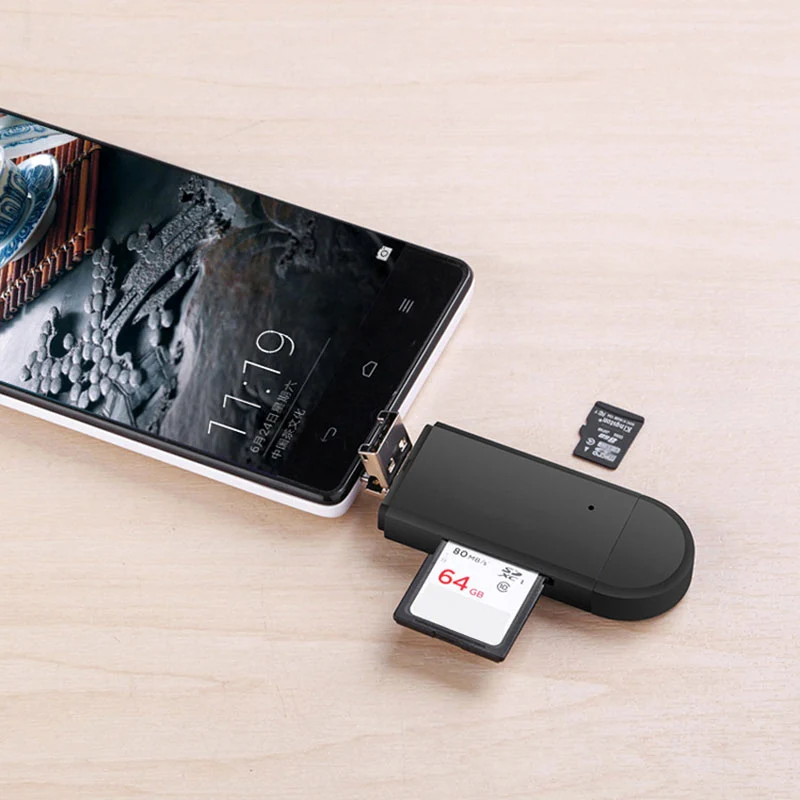 3 в 1 Type C/Micro USB OTG Устройство для чтения карт памяти TF/SD Androi адаптер хранения Android