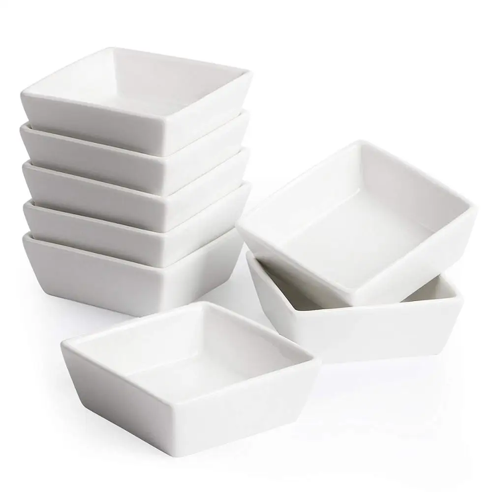 Керамическая квадратная тарелка для бара и вечерние белая десертная | Дом сад