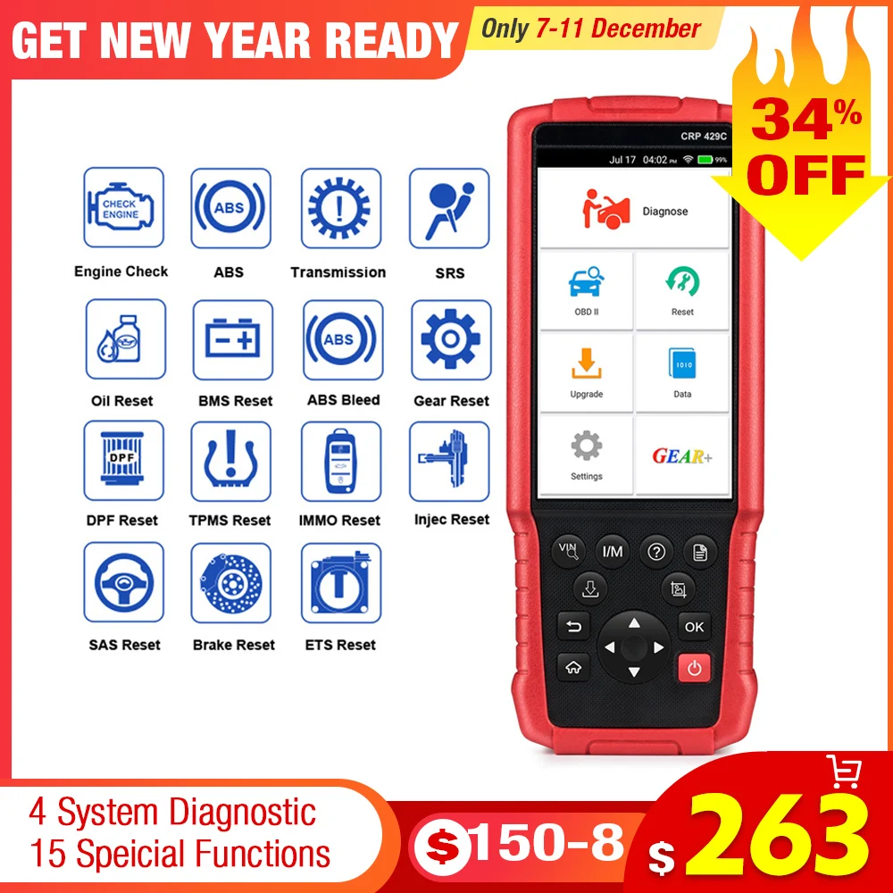 LAUNCH X431 CRP429C OBD2 Профессиональный диагностический инструмент ENG ABS подушка