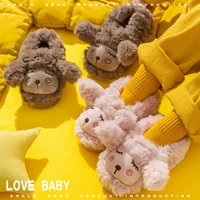 2022 kids winter cotton shoes new lovely boys sheep house shoes pink indoor slippers for baby girl children must have for warmth