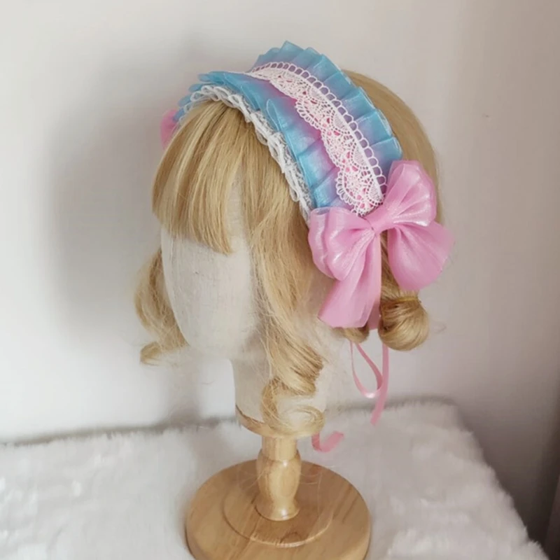 Кружевные головные уборы для девочек с оборками многослойные кружева длинной