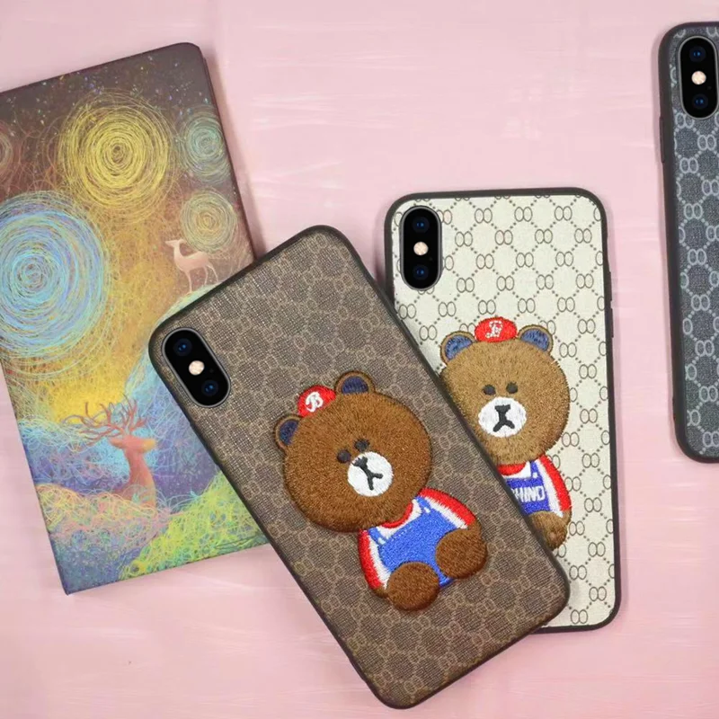 Для iphone 8 чехол в китайском стиле с вышивкой маленький медведь чехол для телефона для iphone 6 6s 7 8 plus и iphone x xr xs 11 pro max чехол