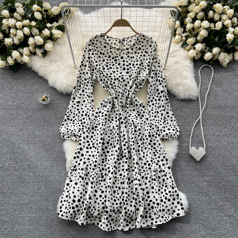 

Женское винтажное платье миди в горошек, зеленое, розовое, черное ТРАПЕЦИЕВИДНОЕ ПЛАТЬЕ с круглым вырезом, 2021