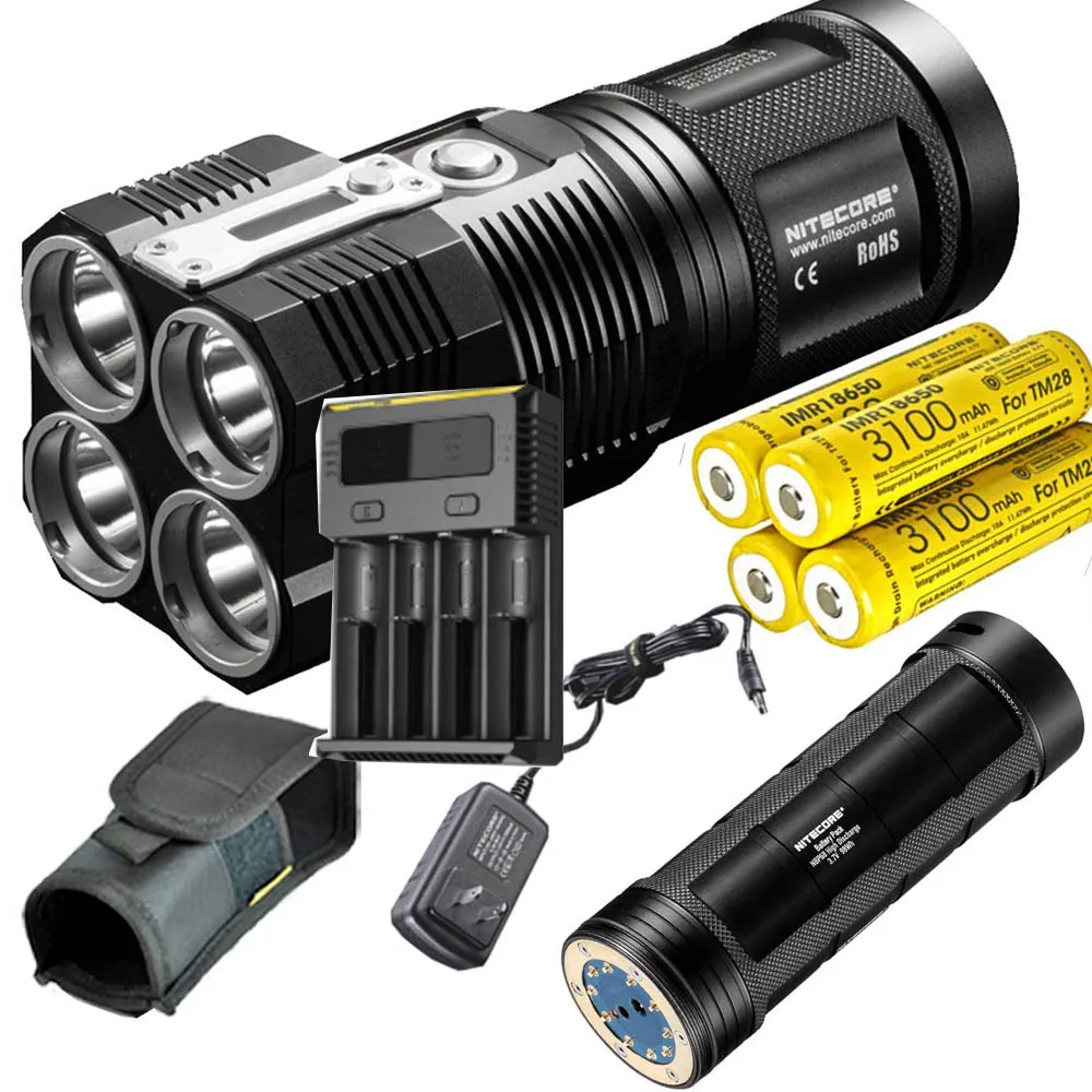 NITECORE TM28 перезаряжаемый Fashlight 4* CREE XHP35 HI Светодиодный Прожектор Макс 6000 люмен 8 режимов работы луч бросок 655 метр фонарь