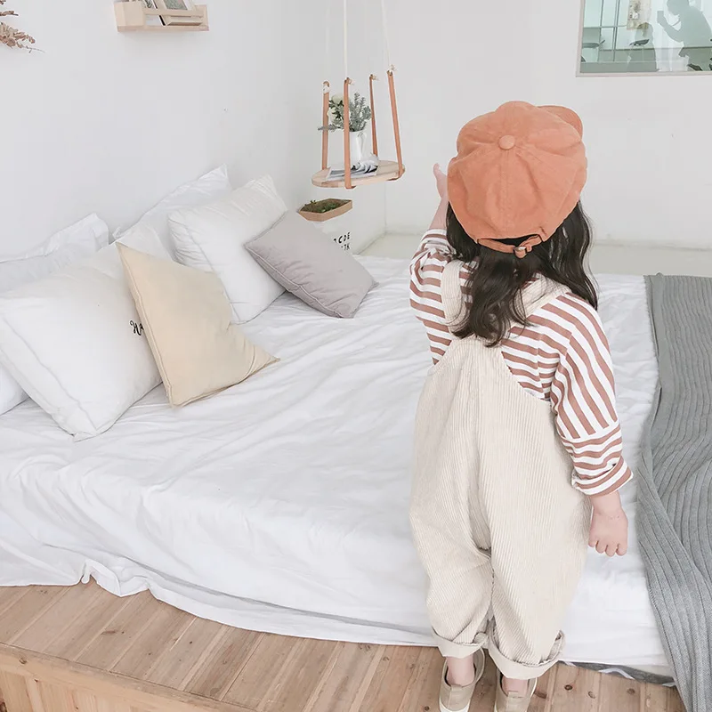 Monos lisos para ni&ntilde;os peque&ntilde;os, pantalones con tirantes de pana informales, prendas de vestir s&oacute;lidas de 9M a 5T, novedad de 2022-2