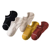 5 pairs spring summer take boat socks female japanese pure color waist invisible han edition college cotton wholesale