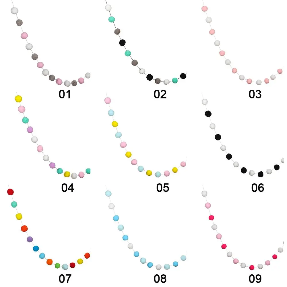 Гирлянда с подвеской в виде цветных помпонов 25 м | Дом и сад