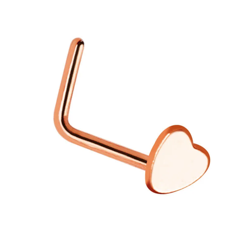 Модные кольца в нос из нержавеющей стали 8 шт./лот L-образная форма Шпилька для