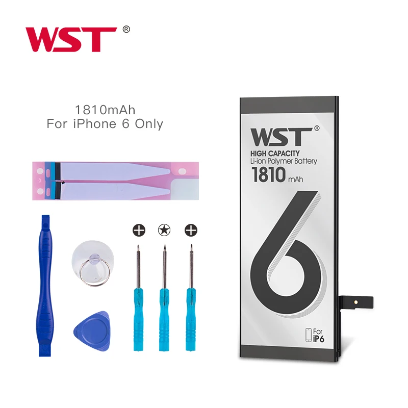 WST оригинальный 0 цикл батарея для iPhone 6 реальная емкость 1810mAh батареи с бесплатным