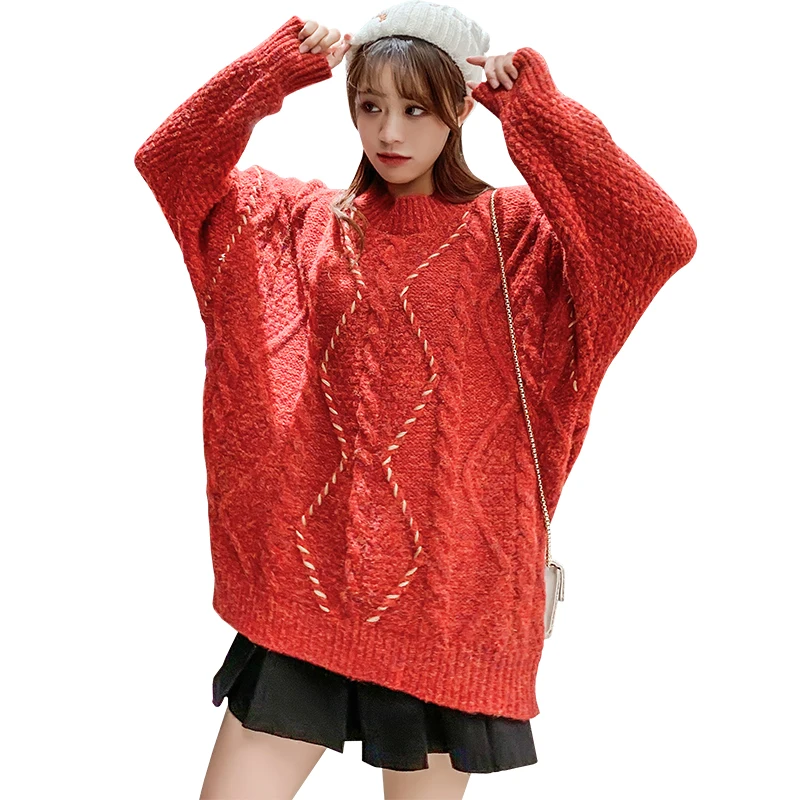 

Make firm offers lazy twist sweater female in the new winter wind hitting scene outside more needle woven blouse