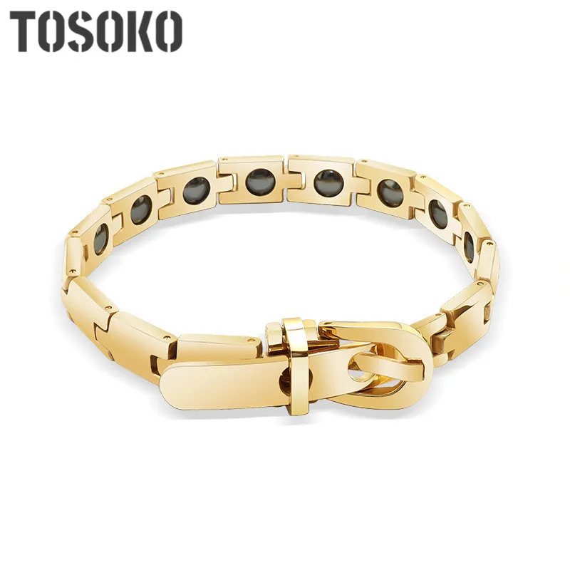 TOSOKO ювелирные изделия из нержавеющей стали Ins толстая цепочка браслет для