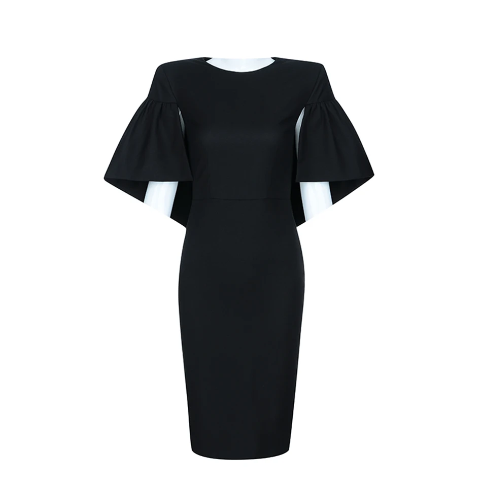 Новинка 2021 модное офисное летнее платье с круглым вырезом и оборками короткое