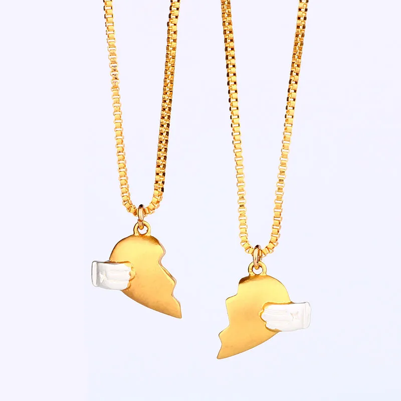 Модное ожерелье для влюбленных на большие расстояния с подвеской в форме сердца