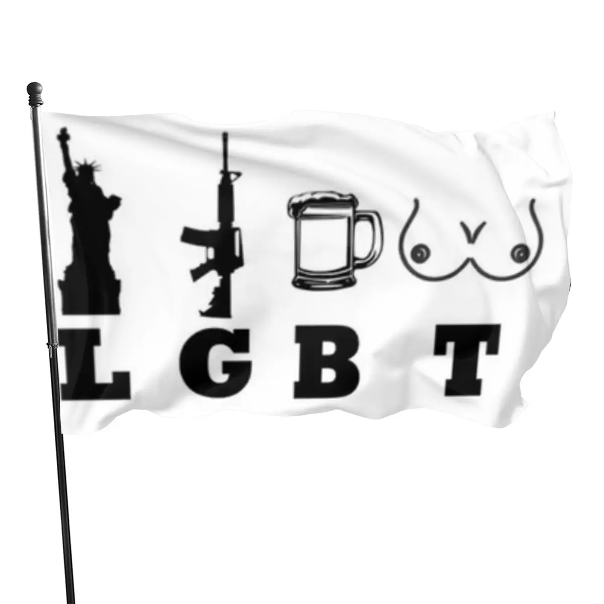 

90x150cm LGBT liberty guns beer flag for decoration banner